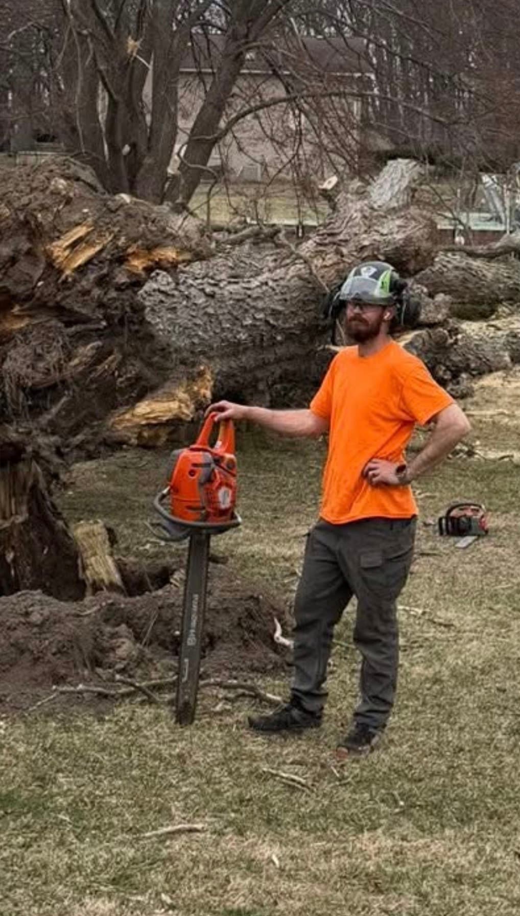 Fabio Klamm — owner of Klamm Outdoor Solutions, on the job in Grosse Ile